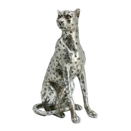 Artekko Animal Διακοσμητικό τζάγκουαρ μεταλλικό silver