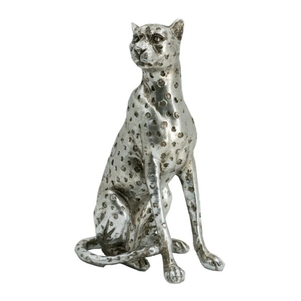 Artekko Animal Διακοσμητικό τζάγκουαρ μεταλλικό silver
