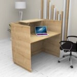 Γραφείο reception Lemmon Megapap χρώμα φυσικό οξιάς 120x70x110εκ.