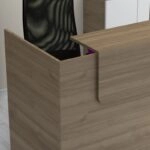 Γραφείο υποδοχής - reception Lemmon Megapap χρώμα καρυδί 120x70x110εκ.