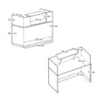 Γραφείο υποδοχής - reception Lemmon Megapap χρώμα καρυδί 120x70x110εκ.