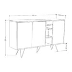 Μπουφές Clara Megapap χρώμα sandstone 142x35,6x83εκ.