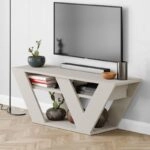 Έπιπλο τηλεόρασης Pipralla Megapap χρώμα ανοιχτό καρυδί 110x30x40εκ.