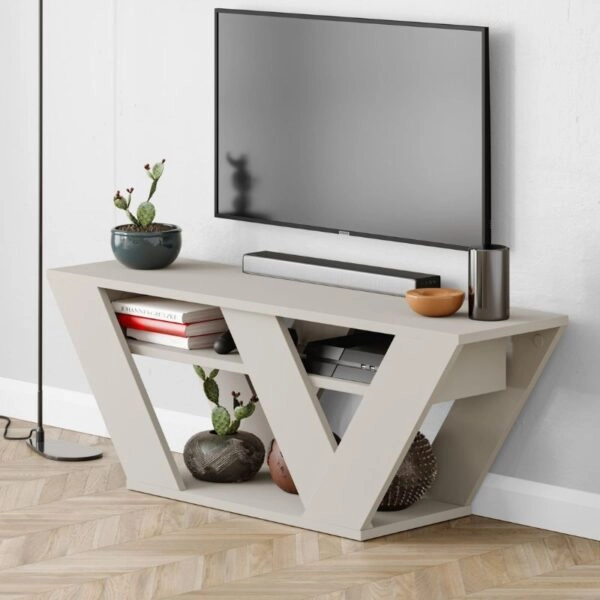 Έπιπλο τηλεόρασης Pipralla Megapap χρώμα ανοιχτό καρυδί 110x30x40εκ.