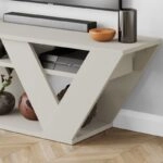 Έπιπλο τηλεόρασης Pipralla Megapap χρώμα ανοιχτό καρυδί 110x30x40εκ.