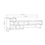 Έπιπλο τηλεόρασης Tetra Megapap χρώμα λευκό 136,7x40x42εκ.