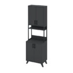 Έπιπλο κουζίνας Sedef Megapap χρώμα ανθρακί 61x40x202,1εκ.