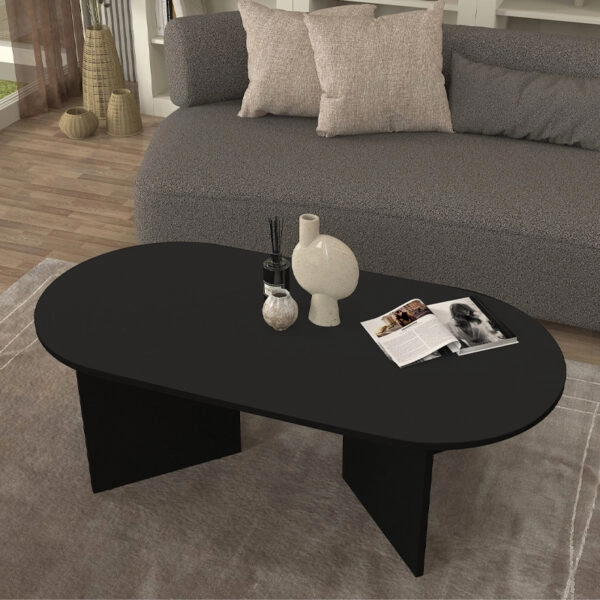 Τραπεζάκι σαλονιού Cortado Megapap χρώμα μαύρο 120x60x39,6εκ.