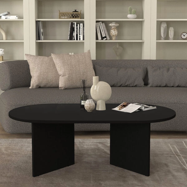 Τραπεζάκι σαλονιού Cortado Megapap χρώμα μαύρο 120x60x39,6εκ.