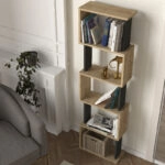 Βιβλιοθήκη Alvina Megapap χρώμα sapphire oak - ανθρακί 45x19,6x158,8εκ.