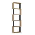 Βιβλιοθήκη Alvina Megapap χρώμα sapphire oak - ανθρακί 45x19,6x158,8εκ.