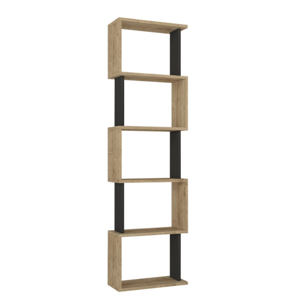 Βιβλιοθήκη Alvina Megapap χρώμα sapphire oak - ανθρακί 45x19,6x158,8εκ.