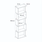 Βιβλιοθήκη Alvina Megapap χρώμα sapphire oak - ανθρακί 45x19,6x158,8εκ.