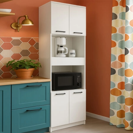 Ντουλάπι κουζίνας - μπάνιου Alvento Megapap χρώμα λευκό 60x42x180εκ.