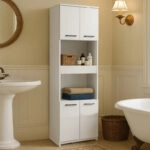 Ντουλάπι κουζίνας - μπάνιου Alvento Megapap χρώμα λευκό 60x42x180εκ.