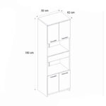 Ντουλάπι κουζίνας - μπάνιου Alvento Megapap χρώμα λευκό 60x42x180εκ.