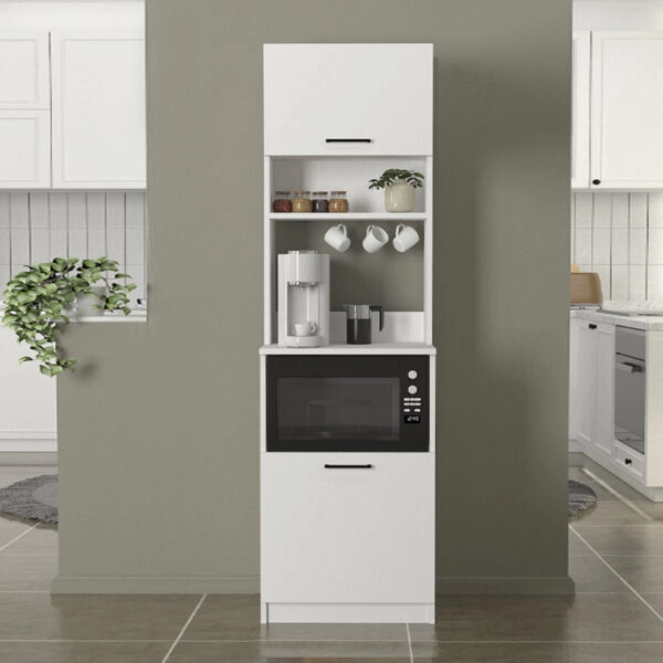 Έπιπλο κουζίνας Tuco 1 Megapap χρώμα λευκό 53,8x40x180εκ.