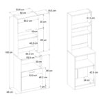 Έπιπλο κουζίνας Tuco 1 Megapap χρώμα λευκό 53,8x40x180εκ.