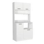 Έπιπλο κουζίνας Tuco 2 Megapap χρώμα λευκό 90x40x180εκ.