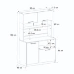 Έπιπλο κουζίνας Tuco 2 Megapap χρώμα λευκό 90x40x180εκ.