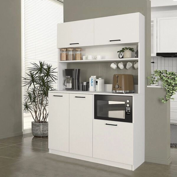 Έπιπλο κουζίνας Tuco 3 Megapap χρώμα λευκό 123,8x40x180εκ.