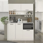 Έπιπλο κουζίνας Tuco 3 Megapap χρώμα λευκό 123,8x40x180εκ.