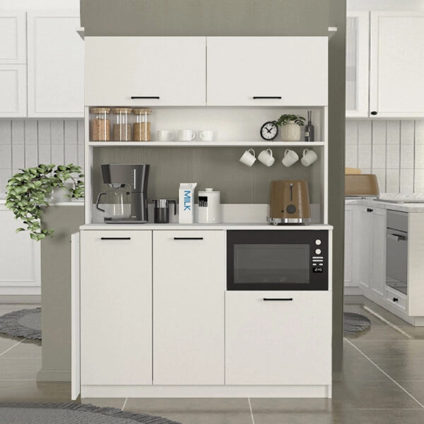 Έπιπλο κουζίνας Tuco 3 Megapap χρώμα λευκό 123,8x40x180εκ.