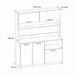 Έπιπλο κουζίνας Tuco 3 Megapap χρώμα λευκό 123,8x40x180εκ.