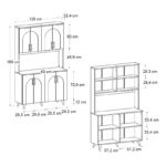 Έπιπλο κουζίνας Kalira 4 Megapap χρώμα λευκό - rota oak 120x40x196εκ.