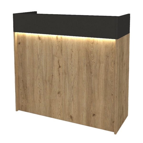 Γραφείο υποδοχής - reception Wilko Megapap με LED χρώμα sepet oak - ανθρακί 113,6x42x110εκ.