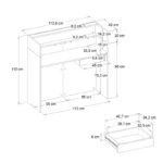 Γραφείο υποδοχής - reception Wilko Megapap με LED χρώμα sepet oak - ανθρακί 113,6x42x110εκ.