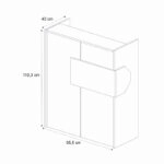 Γραφείο υποδοχής - reception Aloha Megapap με LED χρώμα ανθρακί - sepet oak 95,5x40x110,3εκ.