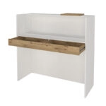 Γραφείο υποδοχής - reception Navita Megapap με LED χρώμα λευκό - sepet oak 113,6x42x111,8εκ.