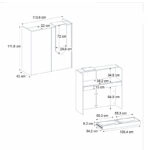 Γραφείο υποδοχής - reception Navita Megapap με LED χρώμα λευκό - sepet oak 113,6x42x111,8εκ.