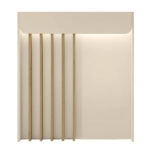 Γραφείο υποδοχής - reception Karibu Megapap με LED χρώμα sandstone - sepet oak 90x40x100εκ.