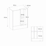 Γραφείο υποδοχής - reception Bonveno Megapap χρώμα ανθρακί - sepet oak 90x43,2x110εκ.