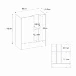 Γραφείο υποδοχής - reception Bonveno Megapap χρώμα λευκό - sepet oak 90x43,2x110εκ.