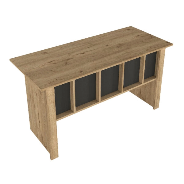 Γραφείο εργασίας Nika Megapap χρώμα sepet oak - ανθρακί 140x60x75εκ.