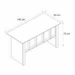 Γραφείο εργασίας Nika Megapap χρώμα sepet oak - ανθρακί 140x60x75εκ.