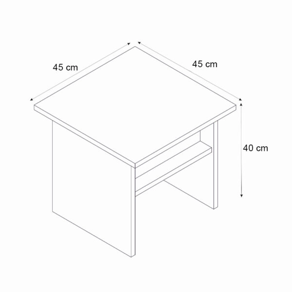 Τραπεζάκι σαλονιού - γραφείου Nika Megapap χρώμα sepet oak - ανθρακί 45x45x40εκ.