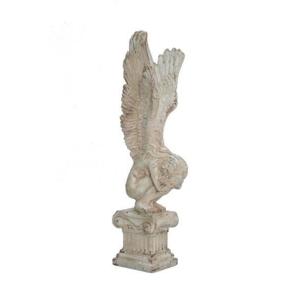 Artekko Statue Διακοσμητικό Γλυπτό από Μαγνήσιο σε Λευκή Πατίνα (30x32x95.5)cm