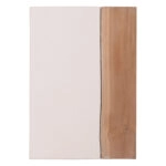 ΒΟΗΘΗΤΙΚΟ ΤΡΑΠΕΖΙ LEIA HM18163.02 FIBER CEMENT ΛΕΥΚΟ-ΞΥΛΟ TEAK 32.5x32.5x46Υεκ.