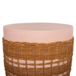 ΒΟΗΘΗΤΙΚΟ ΤΡΑΠΕΖΙ VILHENA HM18166 FIBER CEMENT ΡΟΖ-RATTAN ΦΥΣΙΚΟ Φ44.5x45Υεκ.