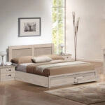 ΚΡΕΒΑΤΙ ΔΙΠΛΟ ΜΕ ΣΥΡΤΑΡΙΑ & ΣΤΡΩΜΑ CAPRI HM21169 ΜΕΛΑΜΙΝΗ SONAMA--ΓΙΑ 150x200εκ