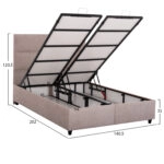 ΚΡΕΒΑΤΙ MILO ΜΕ ΑΠΟΘ.ΧΩΡΟ HM738.22 ΜΠΕΖ ΜΠΟΥΚΛΕ ΥΦΑΣΜΑ ΓΙΑ ΣΤΡΩΜΑ 140x200εκ