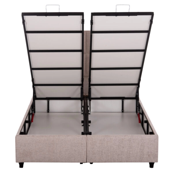 ΚΡΕΒΑΤΙ MILO ΜΕ ΑΠΟΘ.ΧΩΡΟ HM738.22 ΜΠΕΖ ΜΠΟΥΚΛΕ ΥΦΑΣΜΑ ΓΙΑ ΣΤΡΩΜΑ 140x200εκ