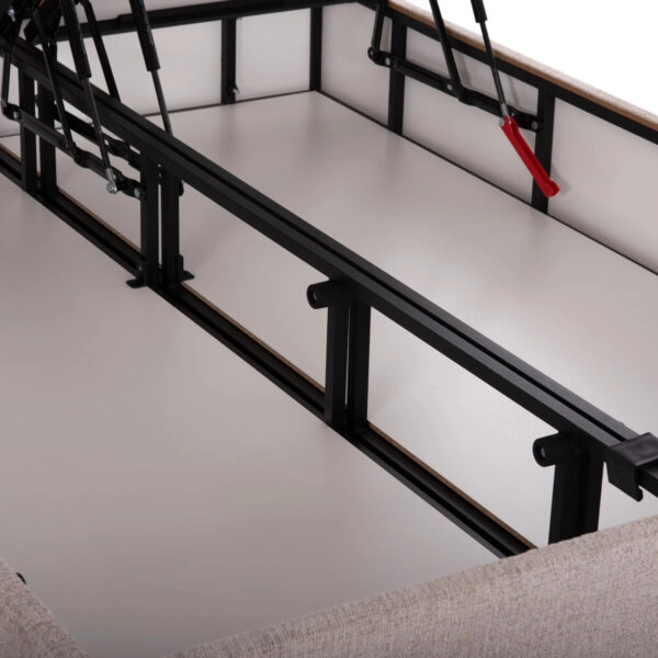 ΚΡΕΒΑΤΙ MILO ΜΕ ΑΠΟΘ.ΧΩΡΟ HM738.22 ΜΠΕΖ ΜΠΟΥΚΛΕ ΥΦΑΣΜΑ ΓΙΑ ΣΤΡΩΜΑ 140x200εκ