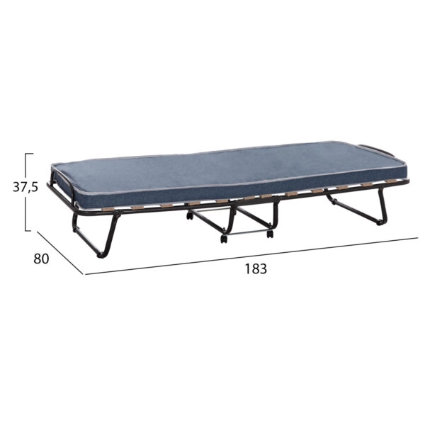 ΚΡΕΒΑΤΙ-ΡΑΝΤΖΟ ΙΤΑΛΙΑΣ SLADE HM604.03 ΜΕΤΑΛ. ΜΕ ΡΟΔΕΣ & ΣΤΡΩΜΑ 6,5εκ ΟΨΗ ΤΖΙΝ 80x183x37,5Yεκ