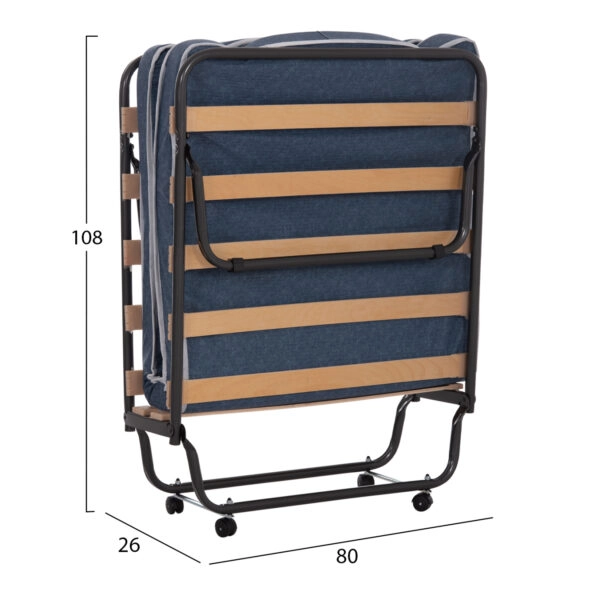 ΚΡΕΒΑΤΙ-ΡΑΝΤΖΟ ΙΤΑΛΙΑΣ SLADE HM604.03 ΜΕΤΑΛ. ΜΕ ΡΟΔΕΣ & ΣΤΡΩΜΑ 6,5εκ ΟΨΗ ΤΖΙΝ 80x183x37,5Yεκ