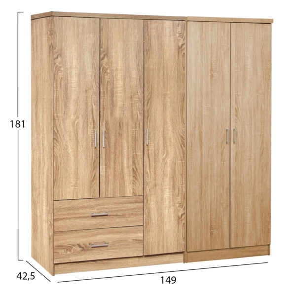 ΝΤΟΥΛΑΠΑ 5ΦΥΛΛΗ CAESAR HM21234.02 ΜΕΛΑΜΙΝΗ ΧΡΩΜΑ SONAMA 150x42.5x181Υεκ